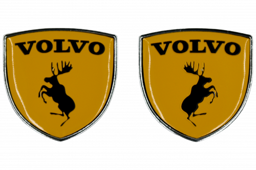 Znak / samolepka na auto - Prancing Moose - silver