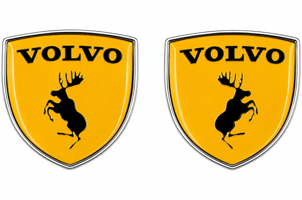 Znak / samolepka na auto - Prancing Moose - silver
