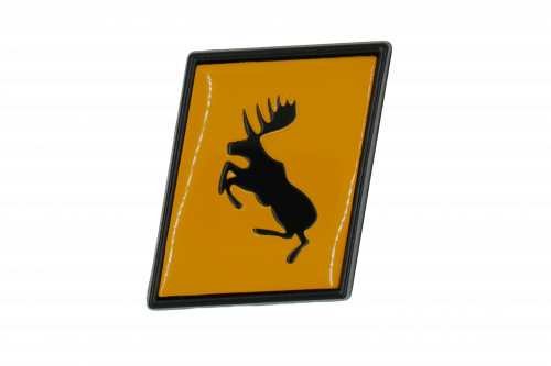 Prancing moose trunk sticker - yellow - black