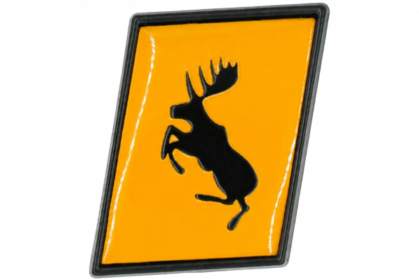 Prancing moose trunk sticker - yellow - black