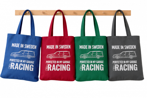 Plátěná taška „Made in Sweden - Perfected in my Garage“